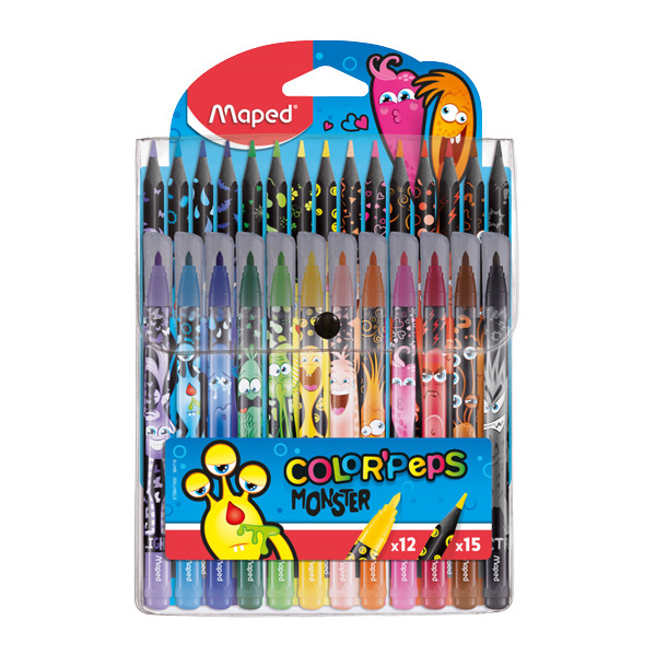 Набор д/творчества "Colorpeps Monster Color" 12флом., 15 цв.карандашей Maped 984718