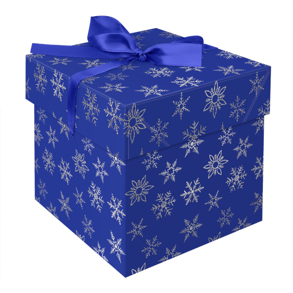 Коробка подарочная складная "Snowflakes" 15*15*15см, синий MS_54186 MESHU