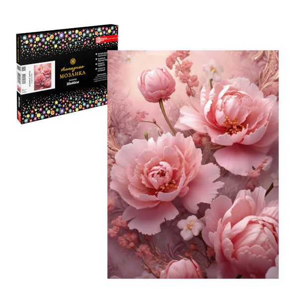 Алмазная мозаика Феникс+ 30*40см "Розовые цветы" 65615
