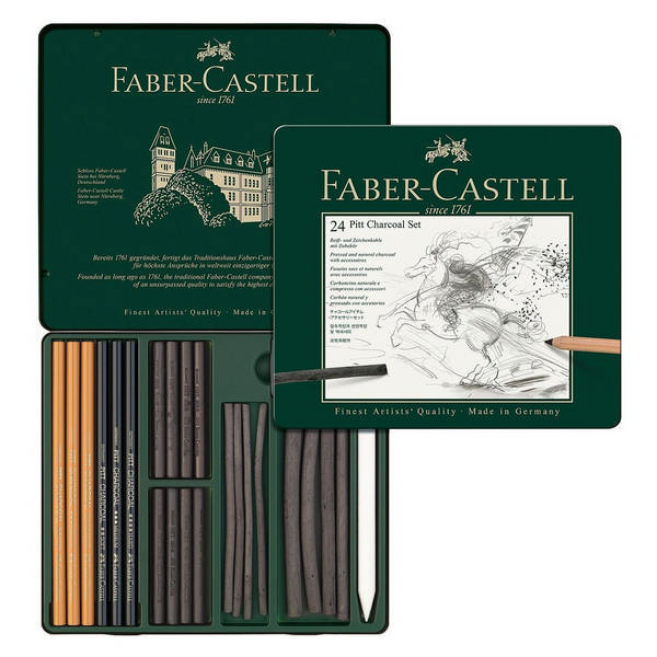 Набор д/творчества Faber-Castell "Pitt Charcoal" 24 предмета, в металл. уп 112978